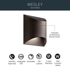 Kichler Lighting Wesley Outdoor Wall 1lt Led