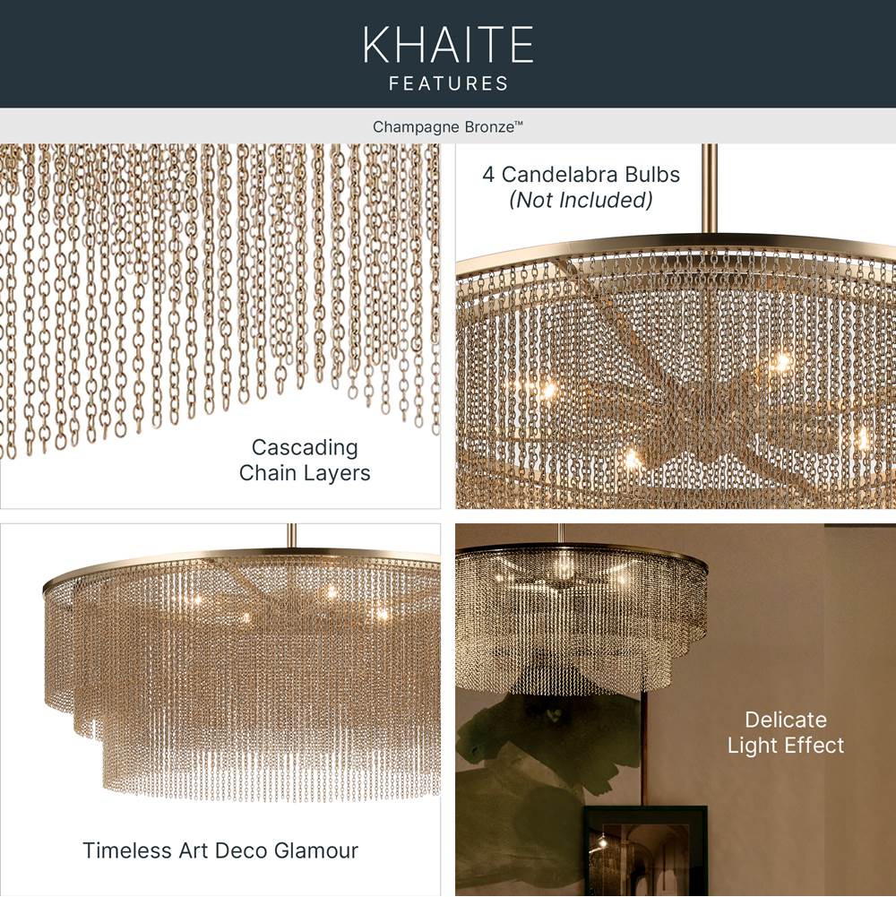 Kichler Lighting 52823CPZ Champagne Bronze Chandelier 4lt Image 4