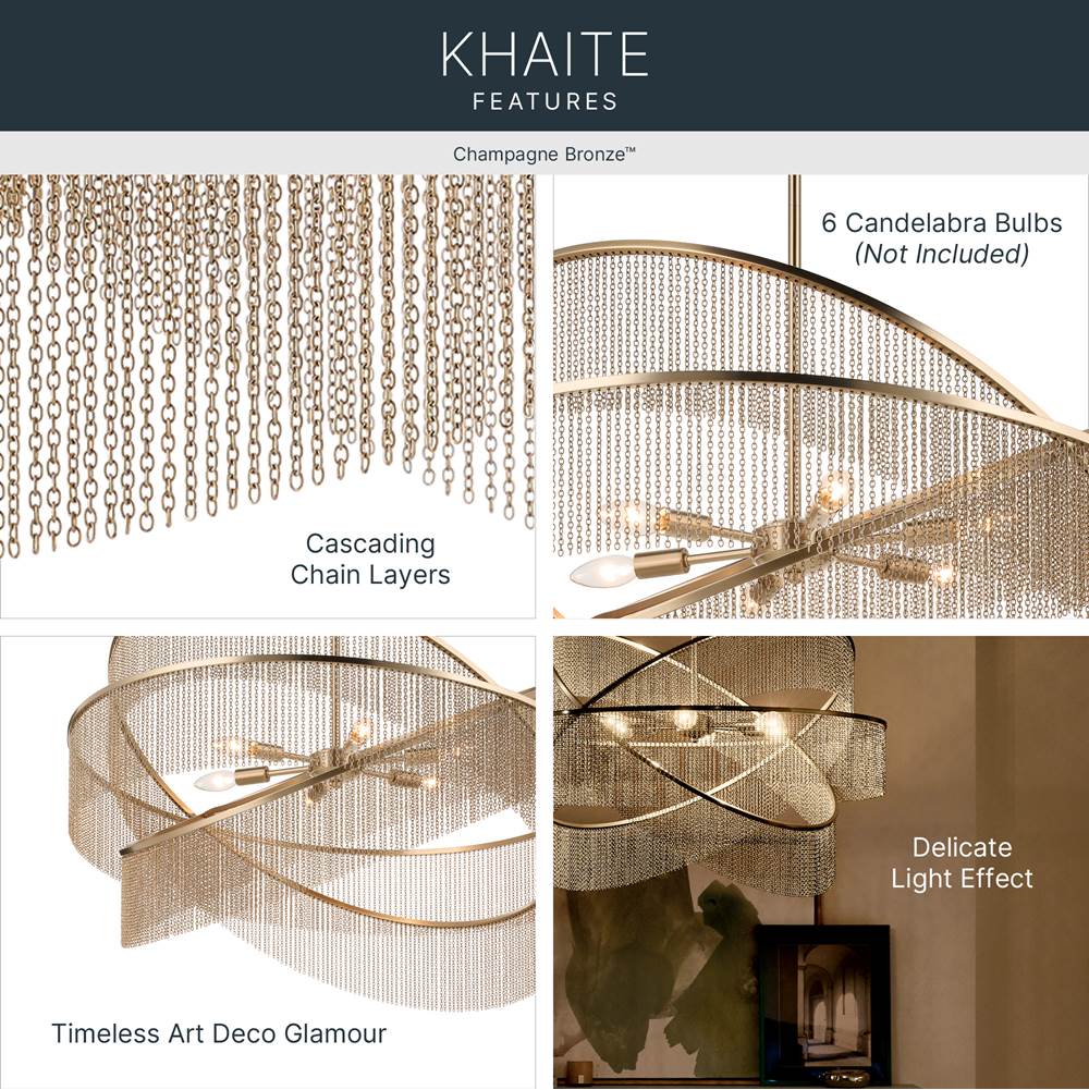 Kichler Lighting 52824CPZ Champagne Bronze Chandelier 6lt Image 3