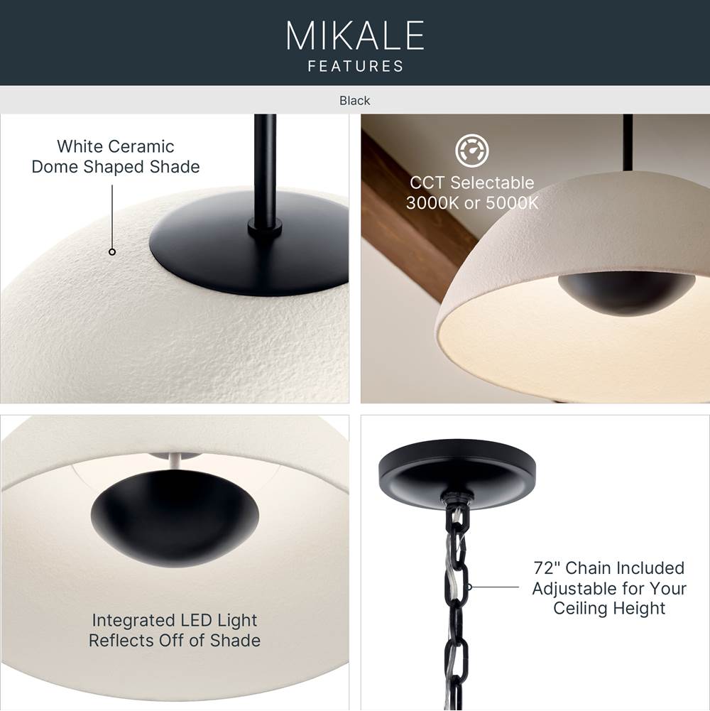 Kichler Lighting 52828BKLED Black Pendant 1lt Image 4