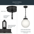 Kichler Lighting 52866BK Black Pendant 1lt Image 3