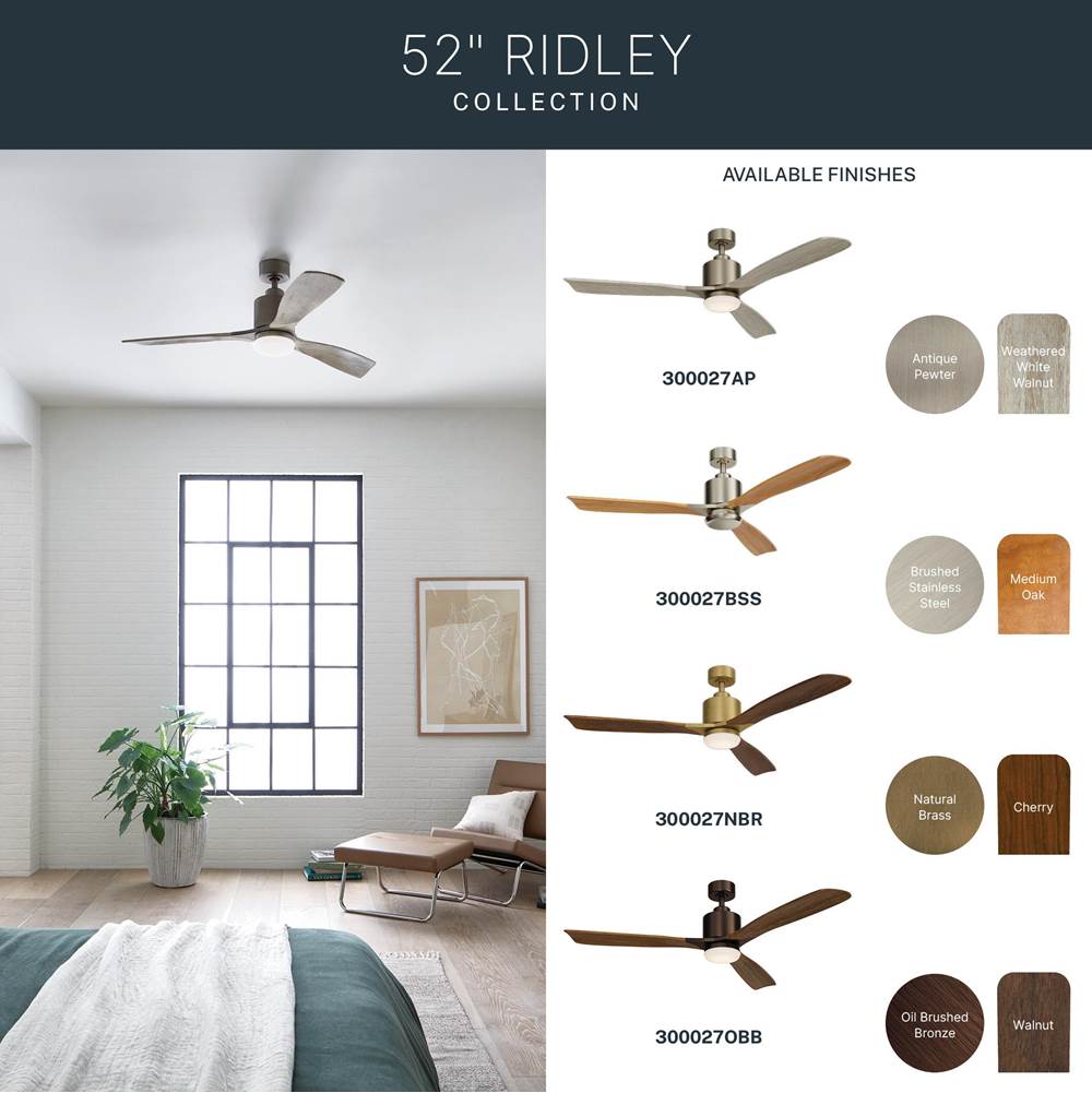 Kichler Lighting 300027OBB Oil Brushed Bronze 52 Inch Ridley Ii Fan Led Image 2