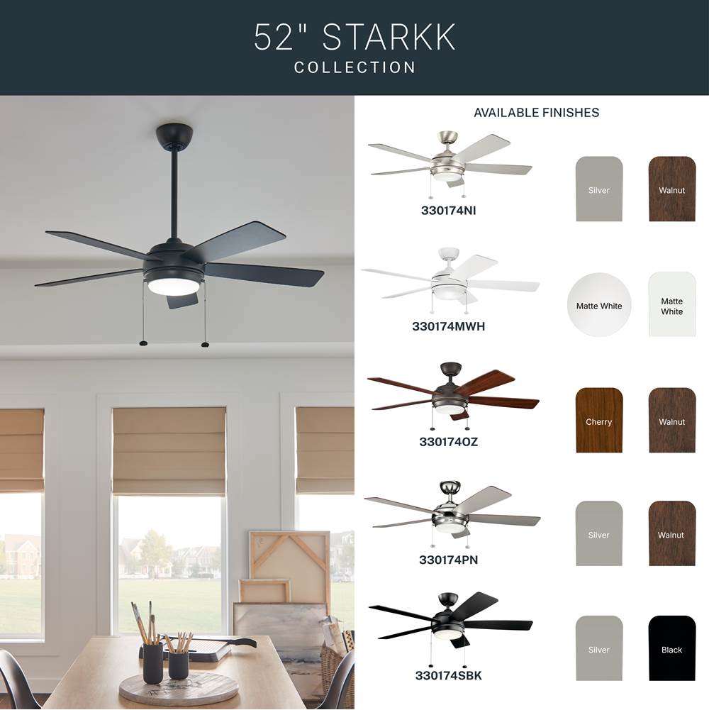 Kichler Lighting 330174MWH Matte White 52 Inch Starkk Fan Led Image 2