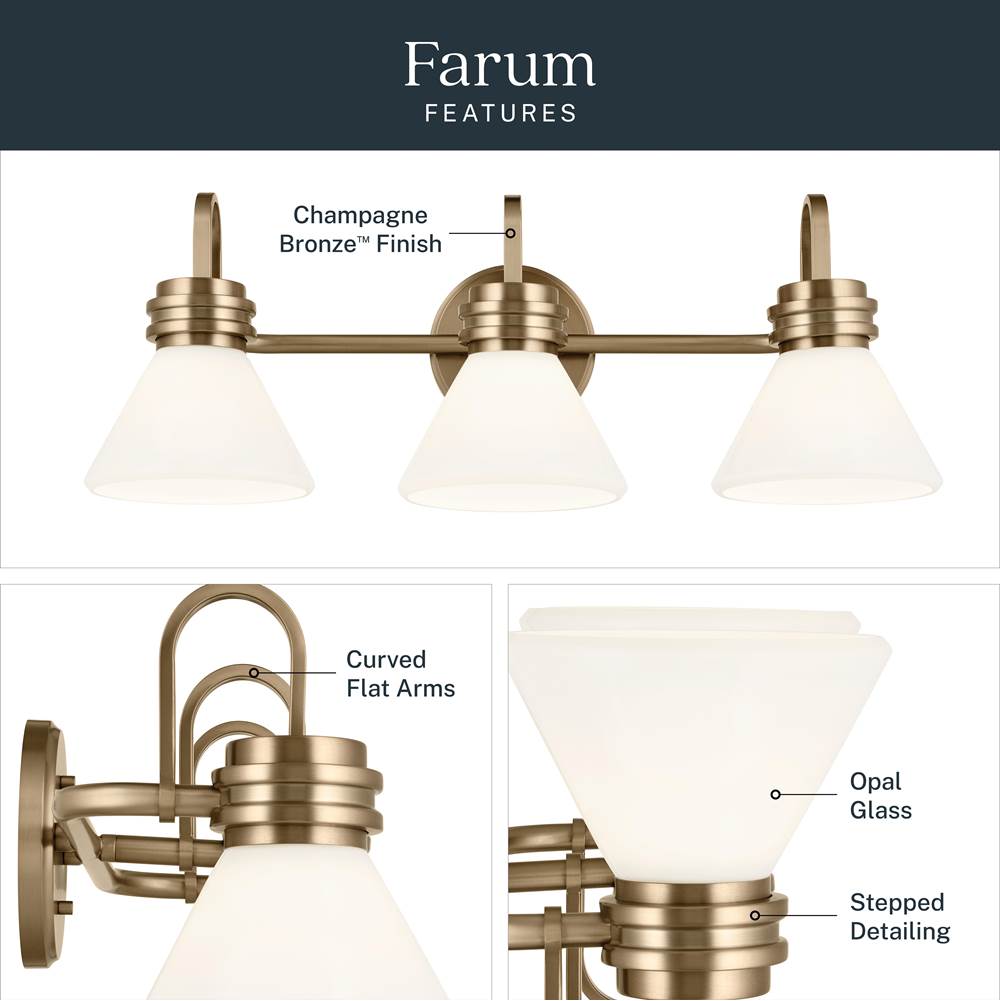 Kichler Lighting 55155CPZ Champagne Bronze Bath 3lt Image 6