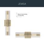 Kichler Lighting 55166CPZ Champagne Bronze Jemsa 18 Inch 2 Light Wall Sconce With Clear Fluted Glass In Champagne Bronze Image 7
