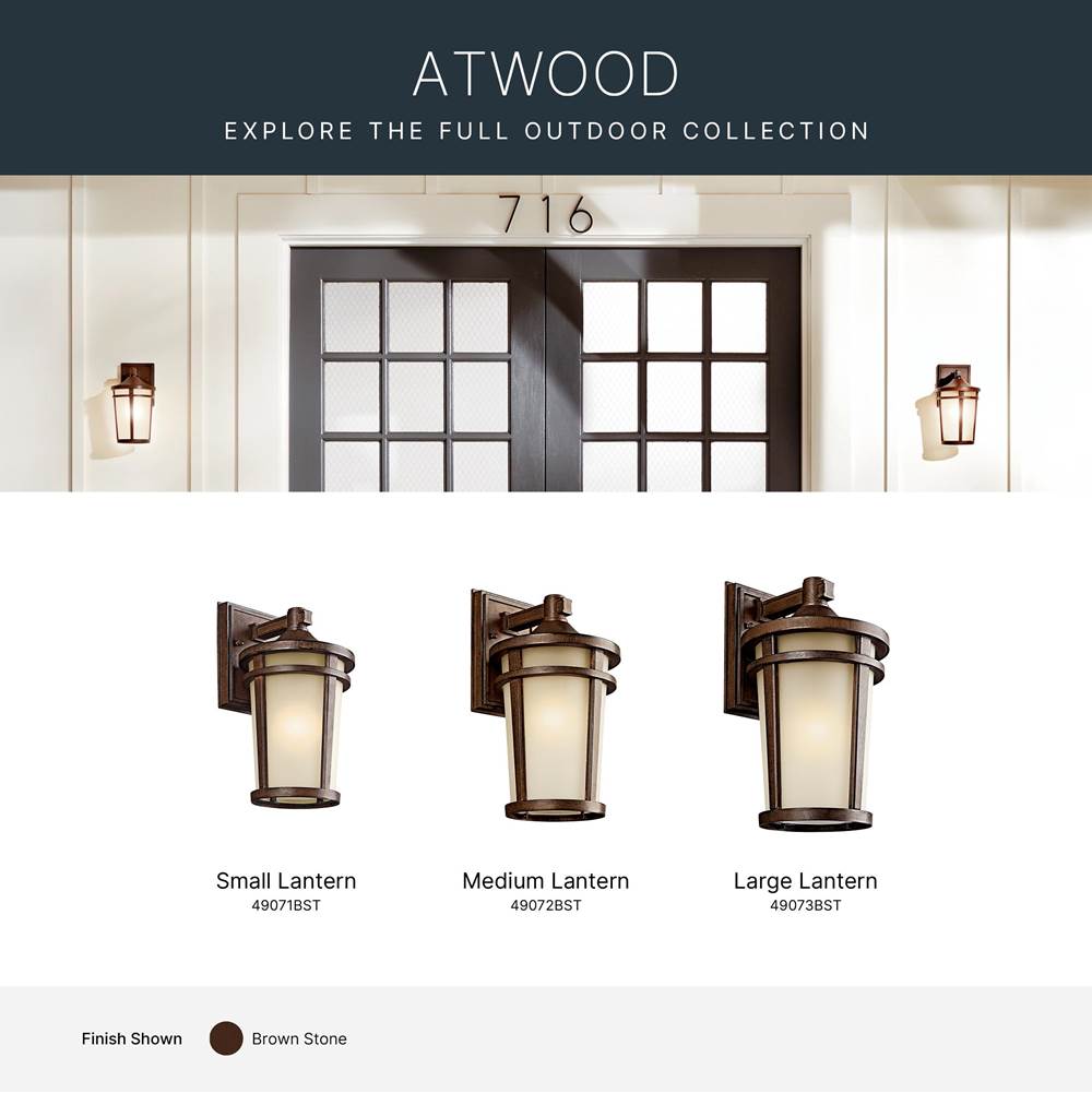 Kichler Lighting 49071BST Brown Stone Outdoor Wall 1lt Image 2