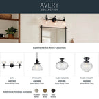 Kichler Lighting 45973BK Black Avery 24 Inch 3 Light Vanity Light With Clear Seeded Glass In Black Image 3