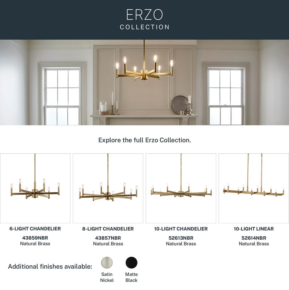 Kichler Lighting 43857NBR Natural Brass Chandelier 8lt Image 3