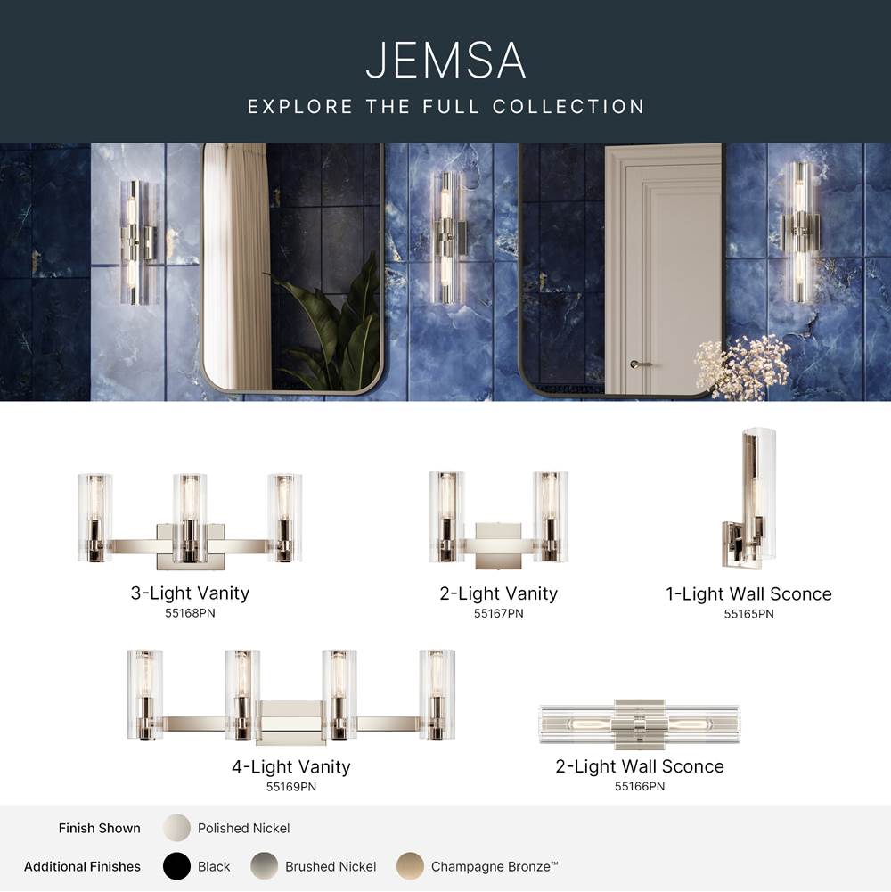 Kichler Lighting 55165PN Polished Nickel Wall Sconce 1lt Image 2