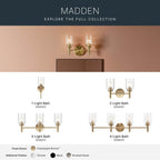 Kichler Lighting 55184CPZ Champagne Bronze Madden 14.25 Inch 2 Light Vanity With Clear Glass In Champagne Bronze Image 3
