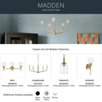 Kichler Lighting 52725CPZ Champagne Bronze Madden 15 Inch 1 Light Mini Pendant With Clear Glass In Champagne Bronze Image 2