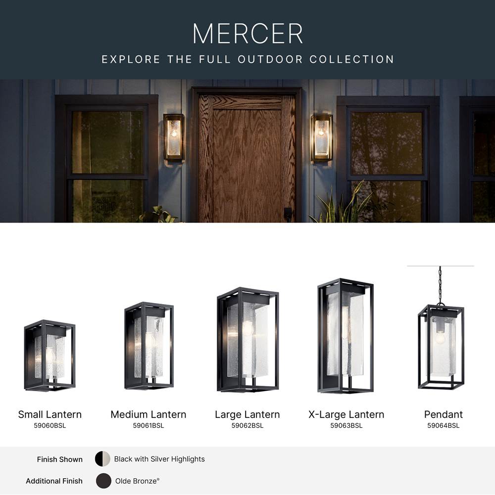 Kichler Lighting 59060BSL Black,Silver Outdoor Wall 1lt Image 3