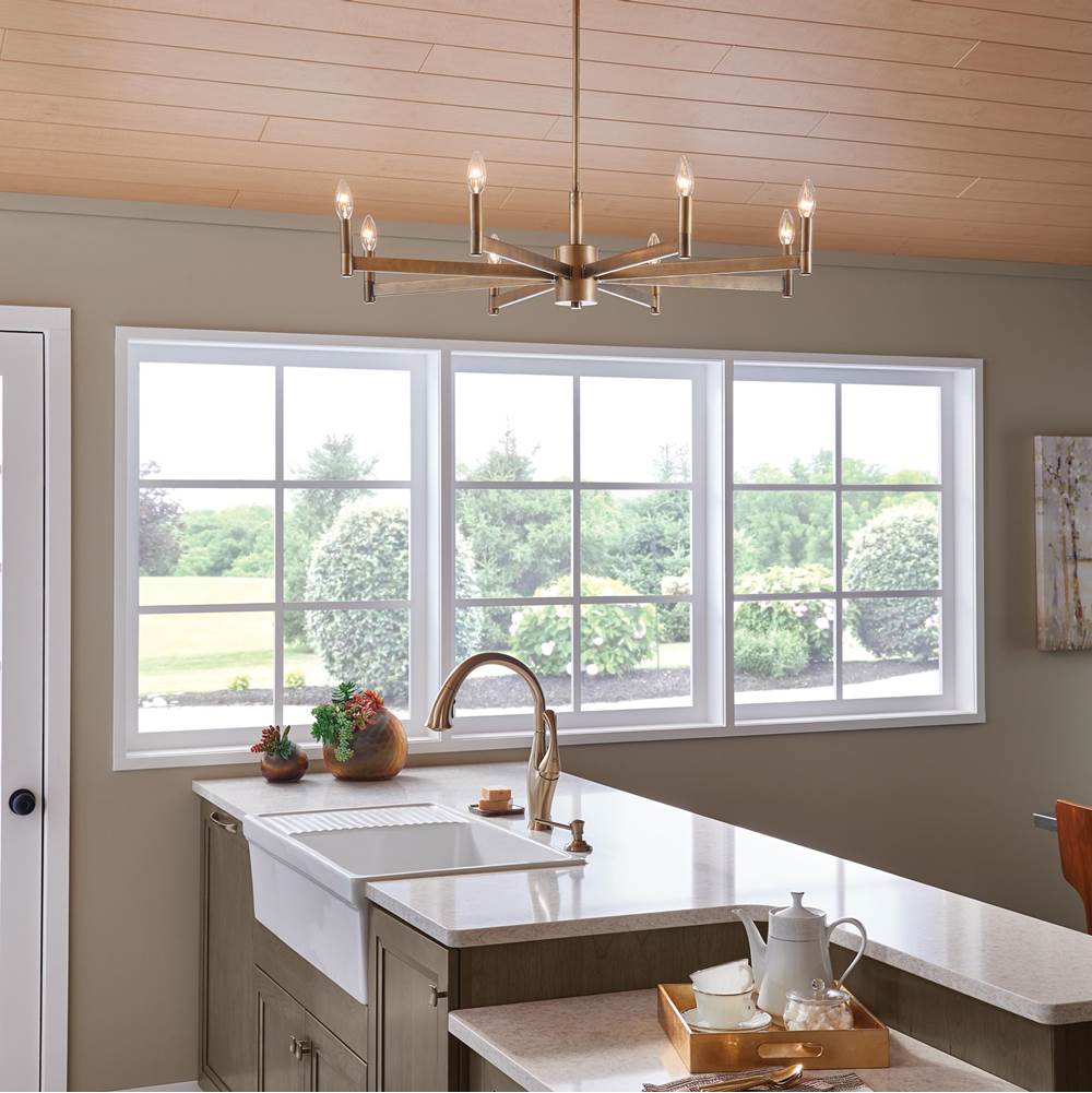 Kichler Lighting 43857NBR Natural Brass Chandelier 8lt Image 4