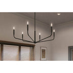 Kichler Lighting 52719BK Black Madden 38 Inch 6 Light Chandelier In Black Image 3