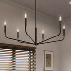 Kichler Lighting 52719BK Black Madden 38 Inch 6 Light Chandelier In Black Image 5