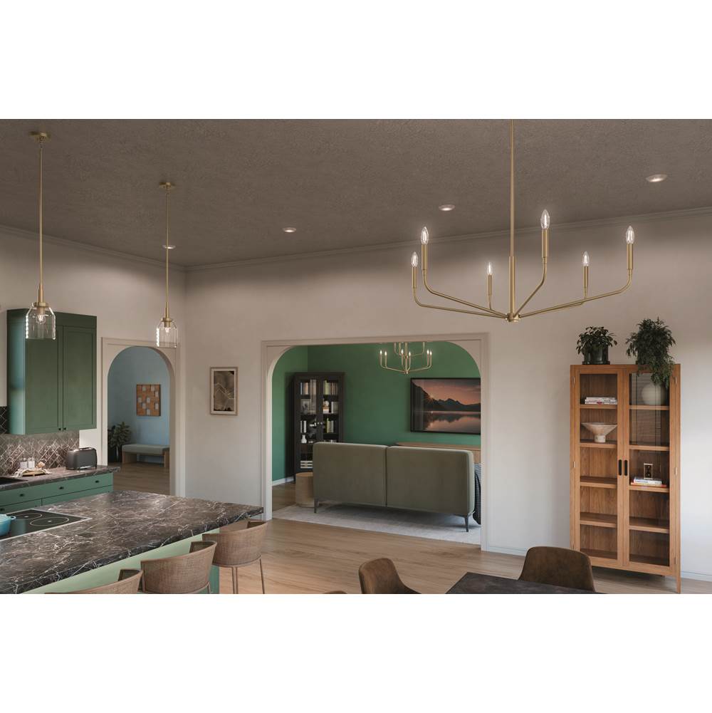 Kichler Lighting 52719CPZ Champagne Bronze Madden 38 Inch 6 Light Chandelier In Champagne Bronze Image 2