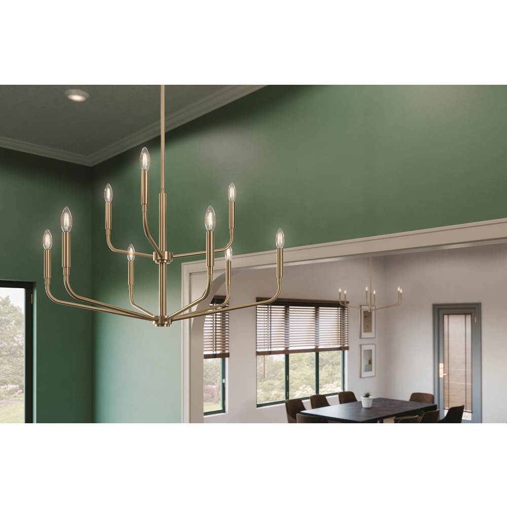 Kichler Lighting 52720CPZ Champagne Bronze Madden 32 Inch 9 Light 2-tier Chandelier In Champagne Bronze Image 4