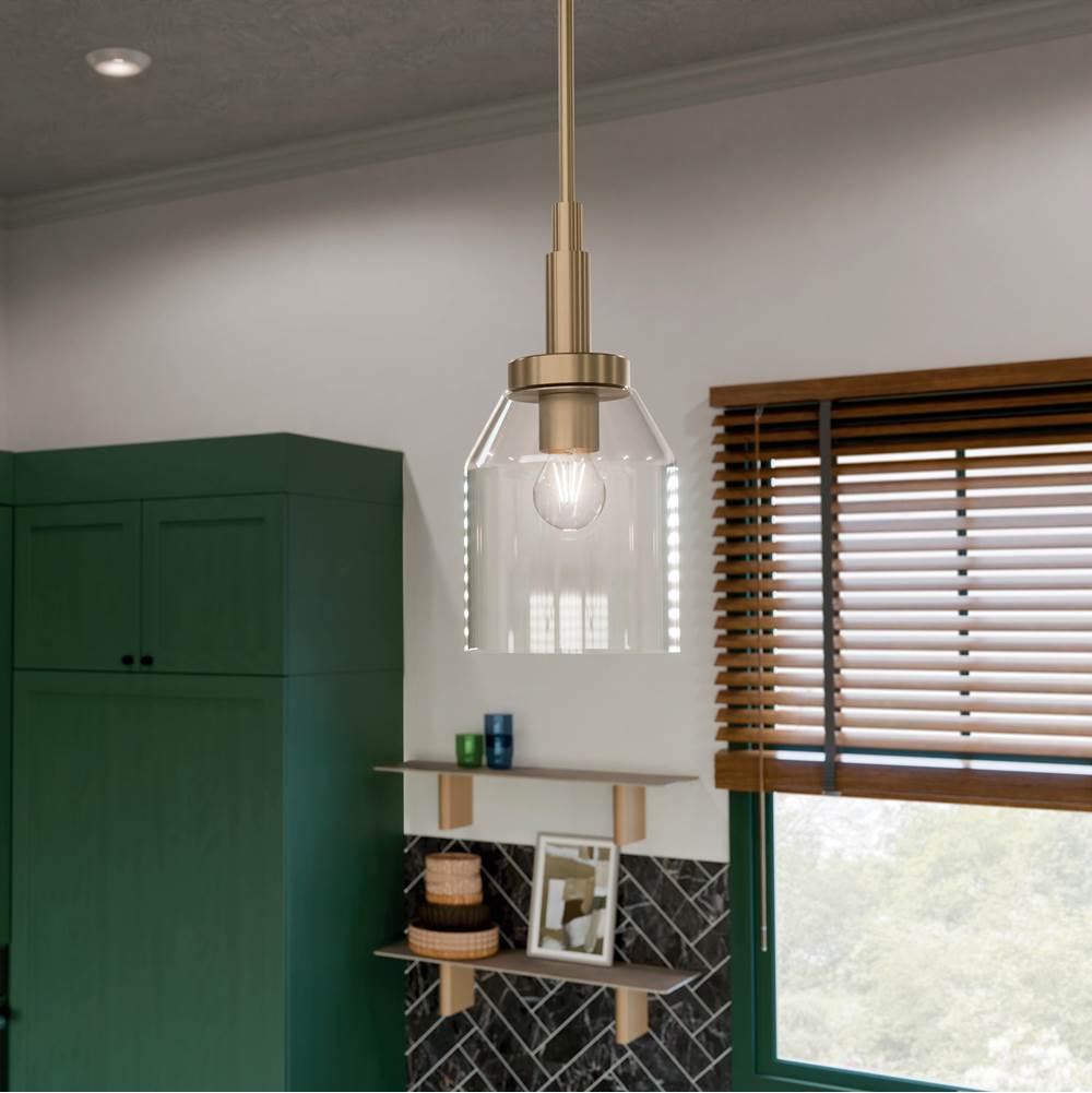 Kichler Lighting 52725CPZ Champagne Bronze Madden 15 Inch 1 Light Mini Pendant With Clear Glass In Champagne Bronze Image 5