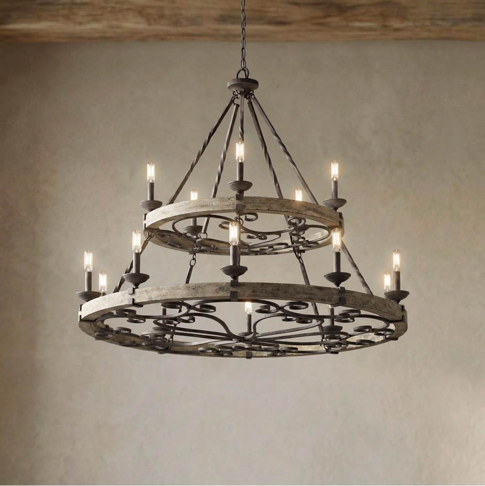 Kichler Lighting 43826WZC Weathered Zinc Chandelier 15lt Image 1