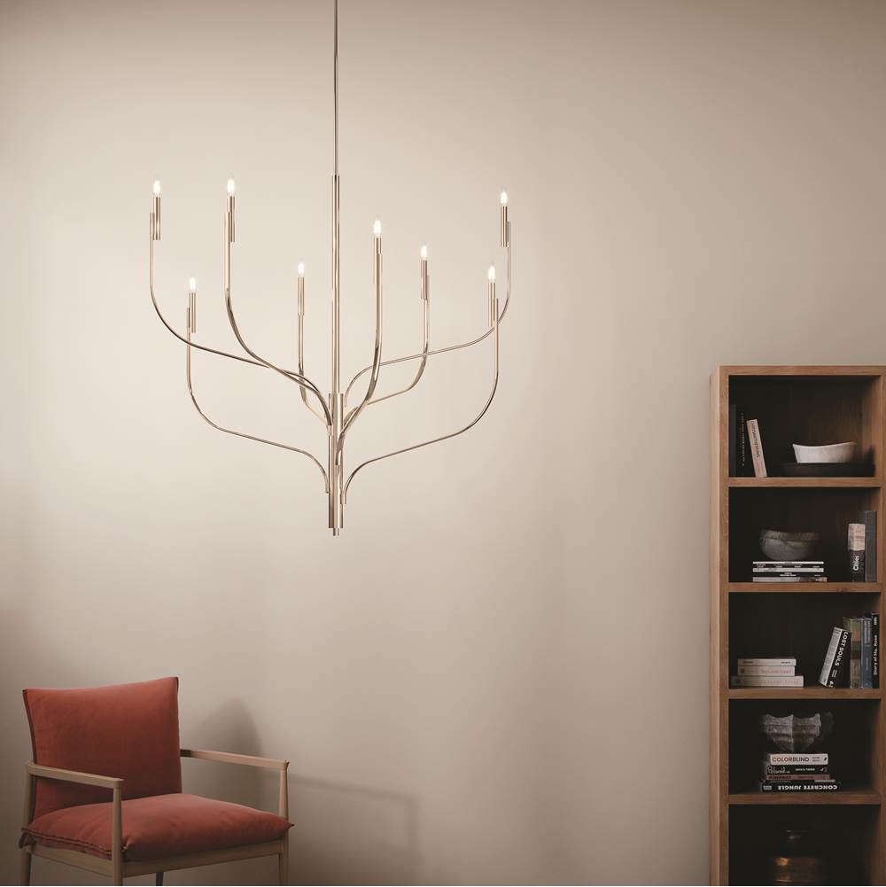 Kichler Lighting 52675PN Polished Nickel Livadia 47.75 Inch 8 Light Chandelier In Polished Nickel Image 2