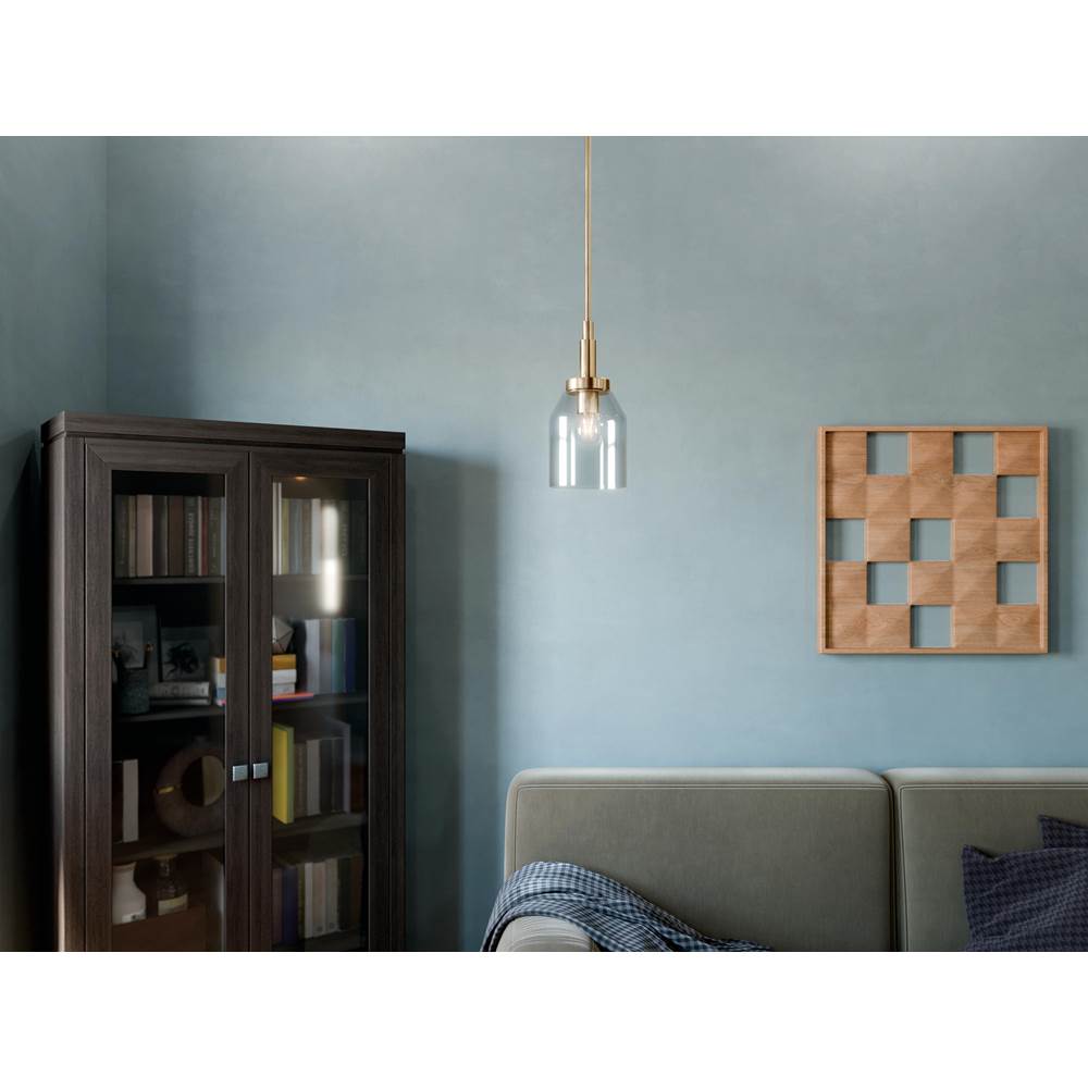 Kichler Lighting 52725CPZ Champagne Bronze Madden 15 Inch 1 Light Mini Pendant With Clear Glass In Champagne Bronze Image 6