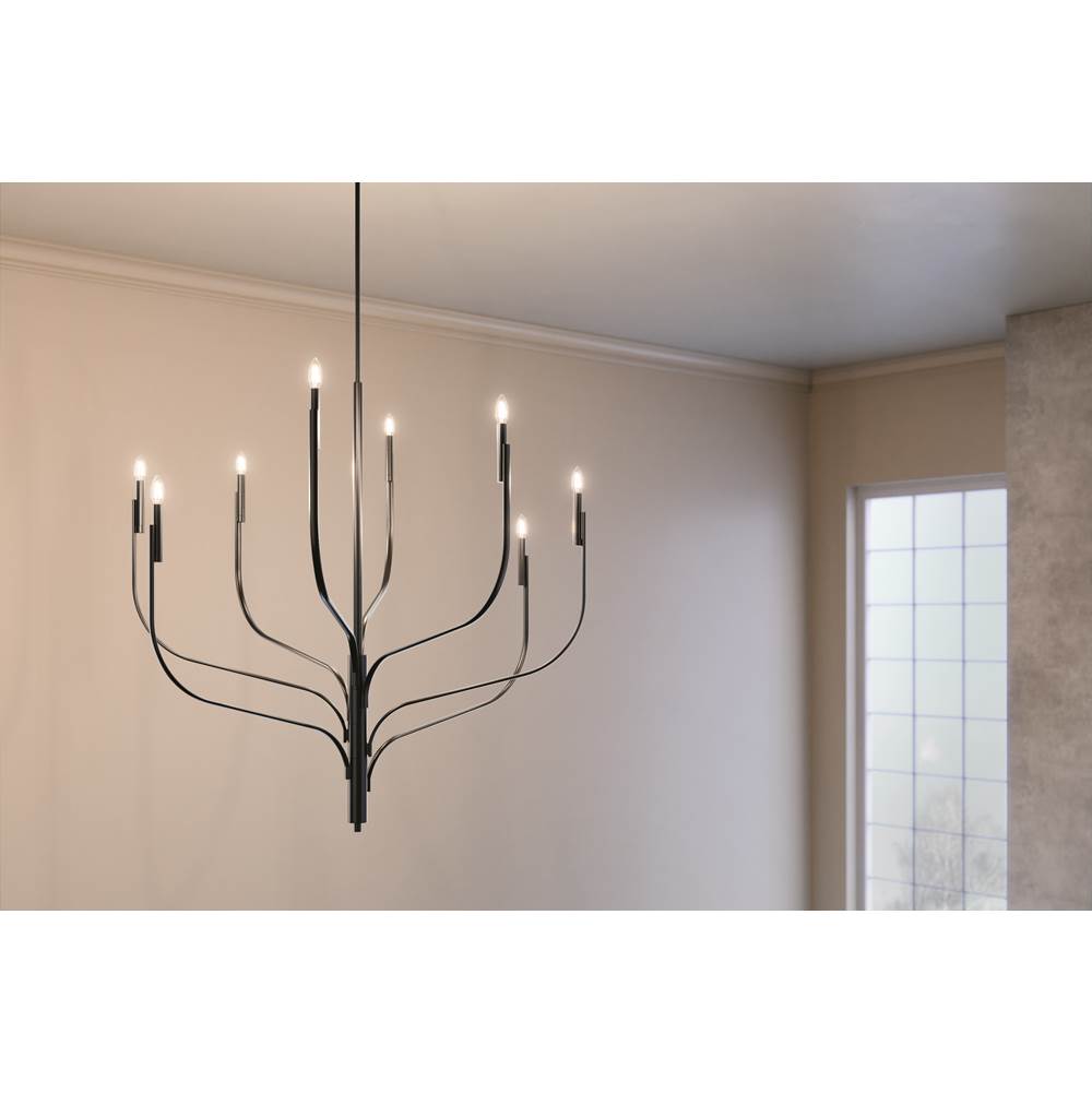 Kichler Lighting 52675BK Black Livadia 47.75 Inch 8 Light Chandelier In Black Image 3