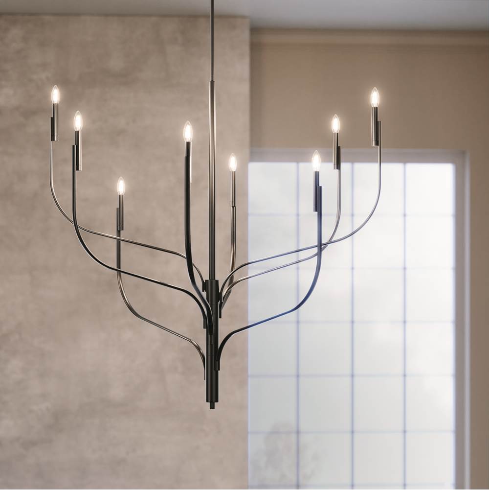 Kichler Lighting 52675BK Black Livadia 47.75 Inch 8 Light Chandelier In Black Image 5