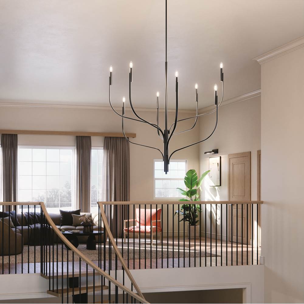 Kichler Lighting 52675BK Black Livadia 47.75 Inch 8 Light Chandelier In Black Image 4