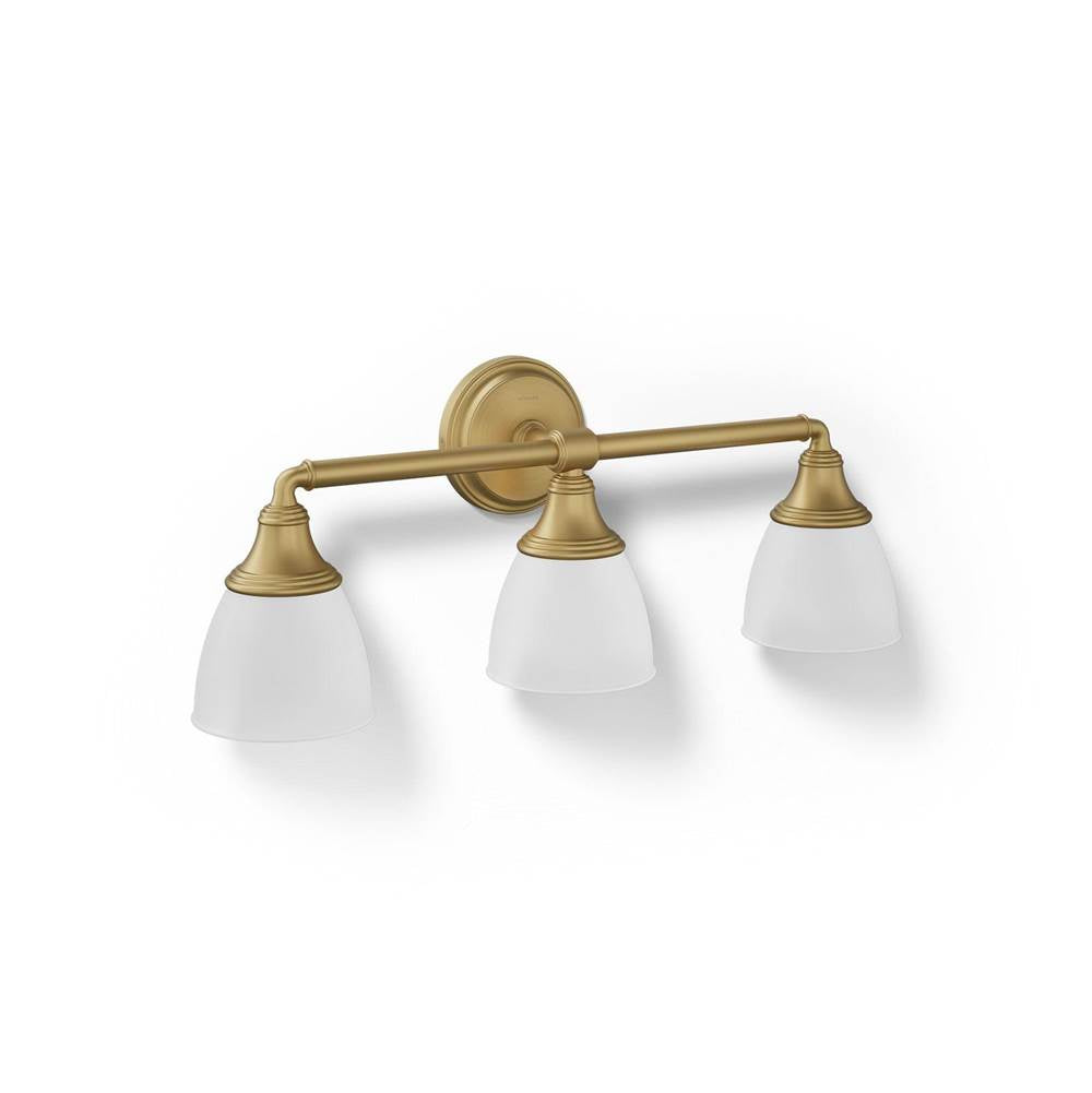 Kohler K-10572-2GL Brushed Modern Brass Devonshire Triple Sconce Image 1