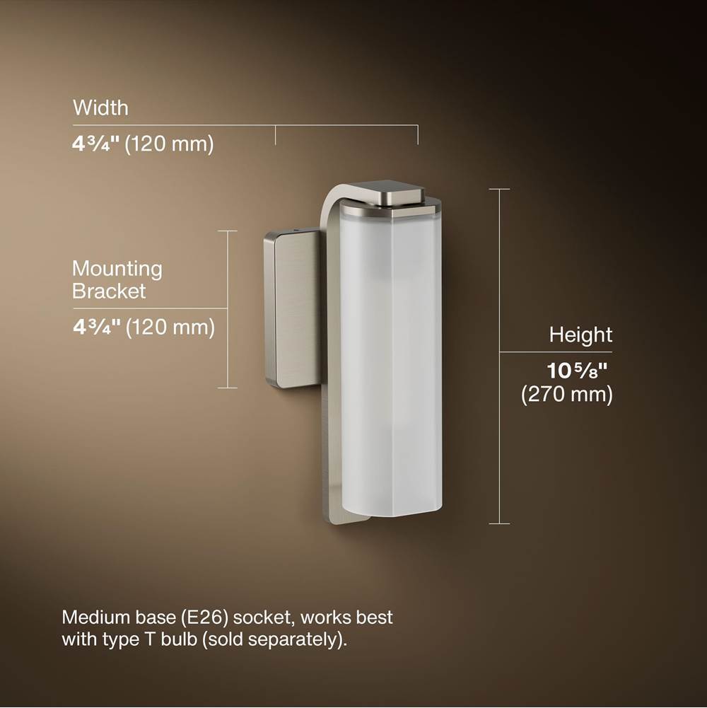 Kohler K-35113-SC01-BNL Brushed Nickel Parallel One-light Sconce Image 6