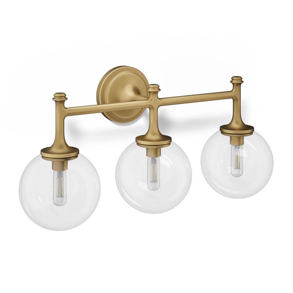 Kohler K-31763-SC03-2GL Brushed Modern Brass Bellera 3 Light Sconce Image 1