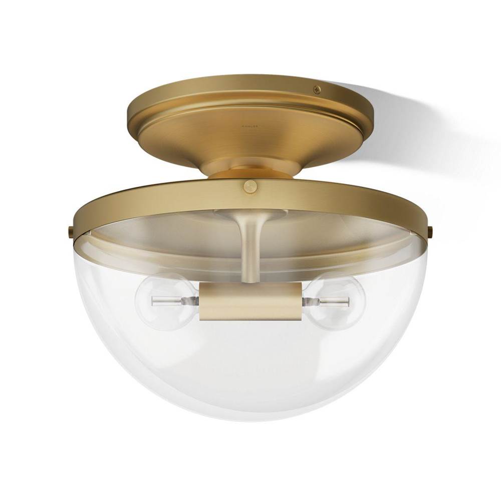 Kohler K-31764-FM02-2GL Brushed Modern Brass Bellera 2 Light Flush Mount Image 1