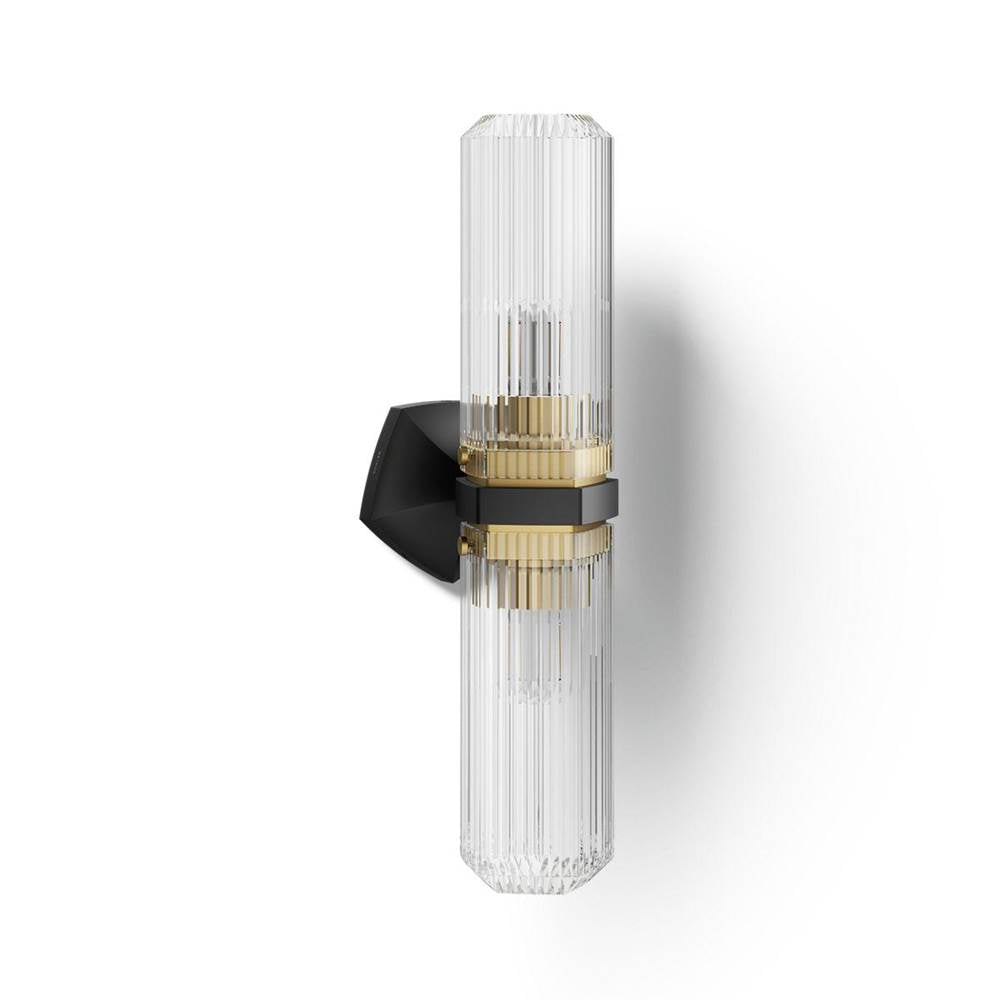 Kohler K-31777-SC02-BML Black with Brass Trim Occasion Two-light Sconce Image 1