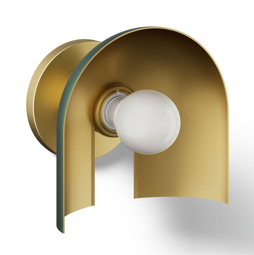 Kohler K-31782-SC01-6GL Jade w/Brushed Moderne Brass Accents Jabot One-light Sconce Image 1