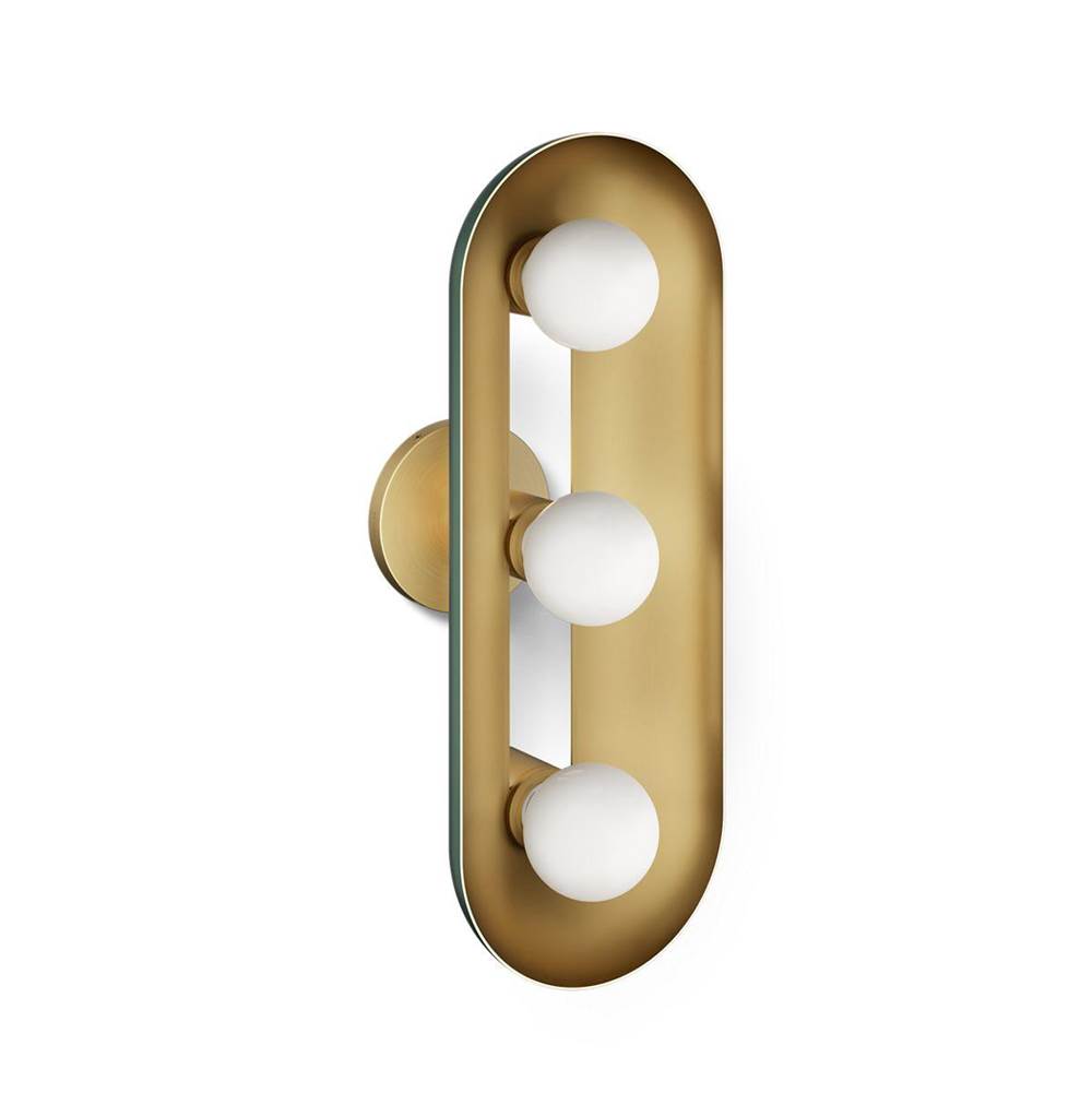 Kohler K-31784-SC03-6GL Jade w/Brushed Moderne Brass Accents Jabot Three-light Sconce Image 1