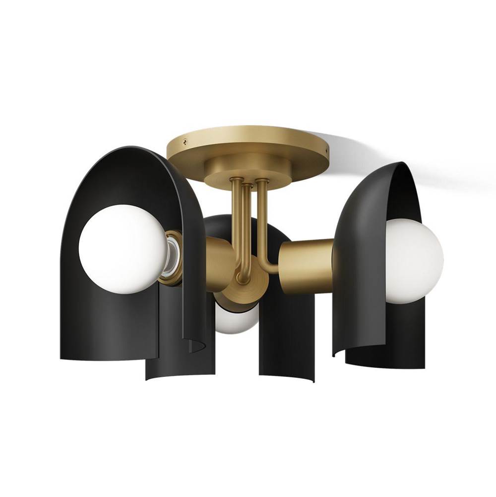 Kohler K-31786-FM03-BML Black with Brass Trim Jabot 3-13/16'' Flush-mount Image 1