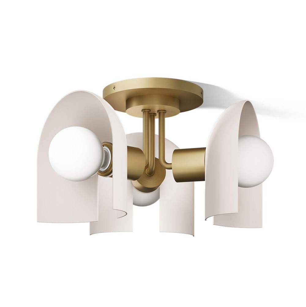 Kohler K-31786-FM03-SLG Biscuit Satin with Brushed Moderne Brass Jabot 3-13/16'' Flush-mount Image 1