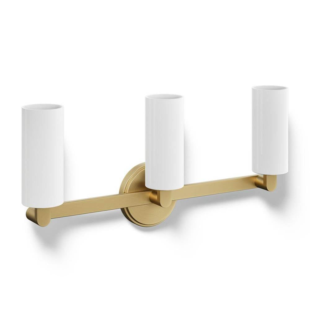 Kohler K-35874-SC03-2GL Brushed Moderne Brass Crue Three-light Sconce Image 1