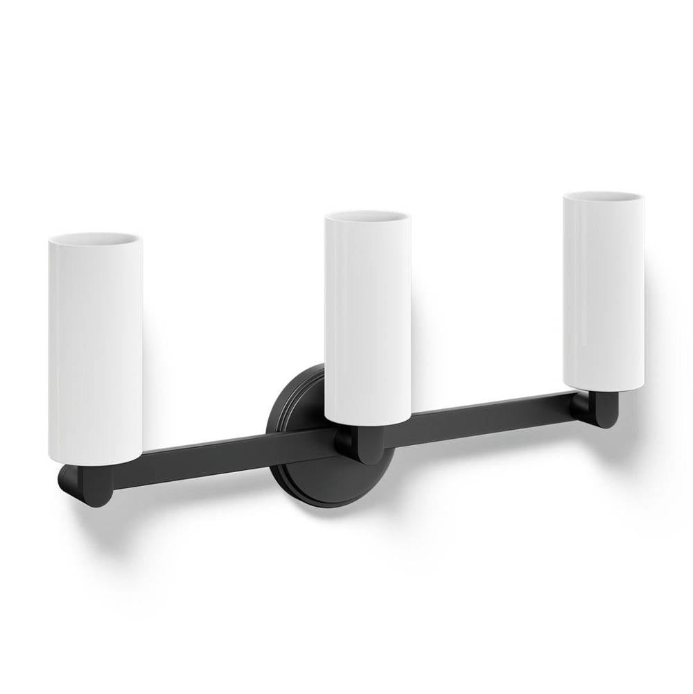 Kohler K-35874-SC03-BLL Matte Black Crue Three-light Sconce Image 1