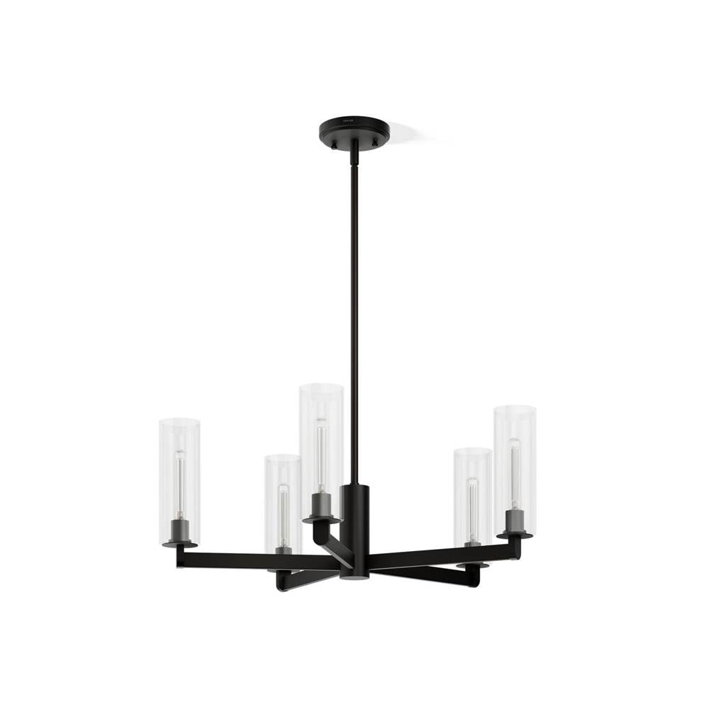 Kohler K-35878-CH05-BLL Matte Black Crue 26'' Chandelier Image 1