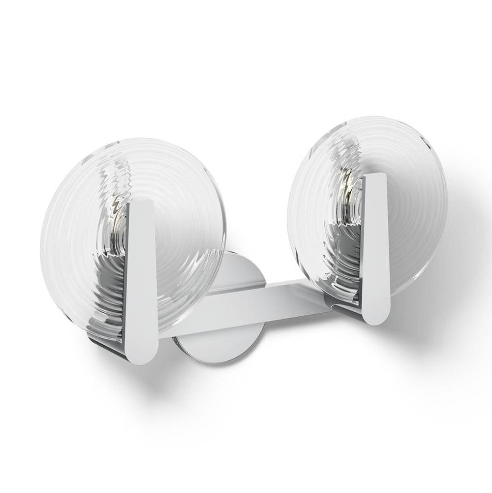 Kohler Hint 2 Light Sconce, Swirl Glass