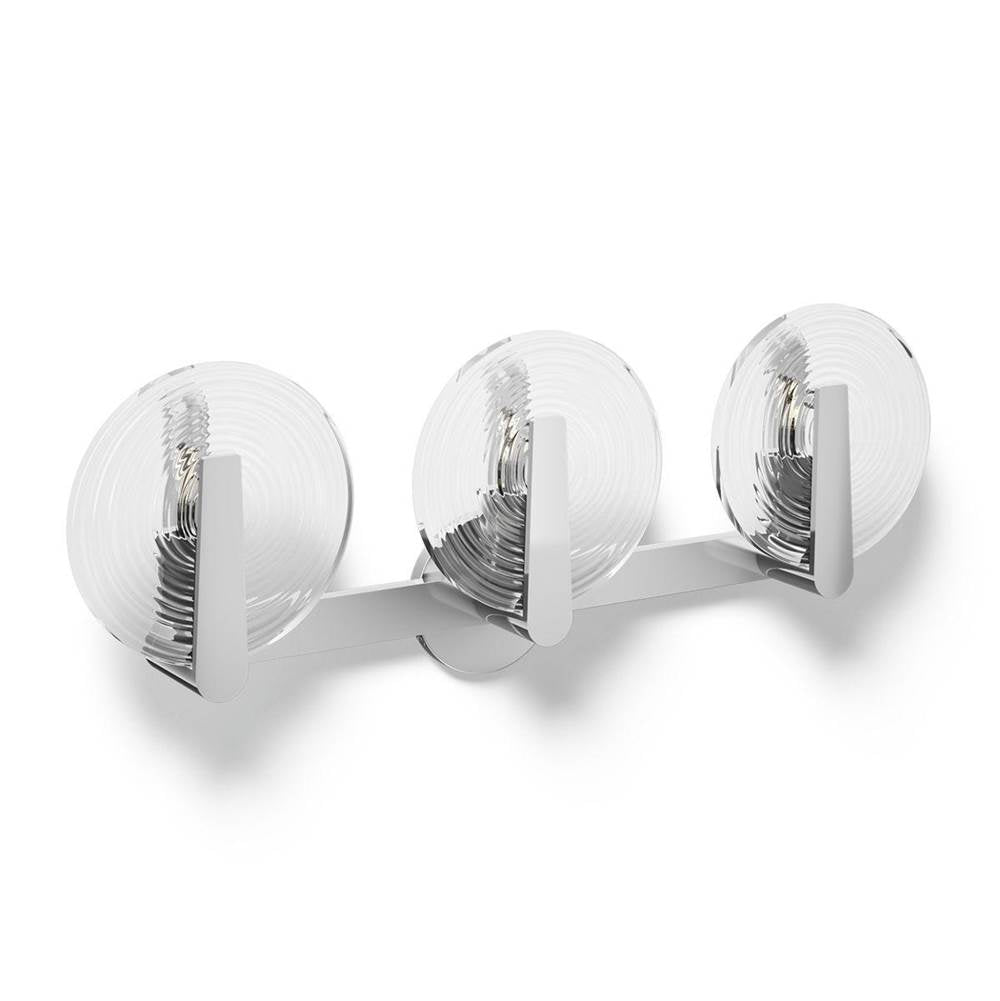 Kohler Hint 3 Light Sconce, Swirl Glass