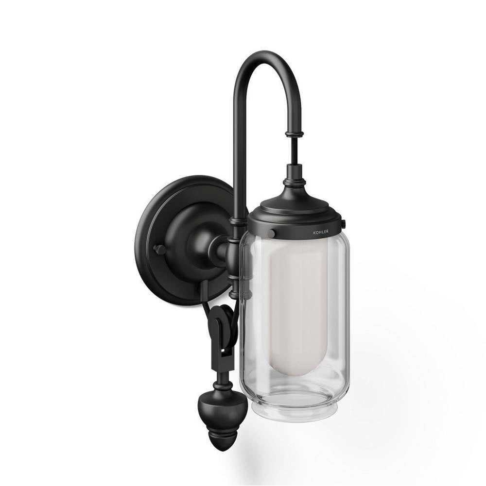 Kohler K-72581-BLL Matte Black Artifacts One-light Adjustable Sconce Image 1
