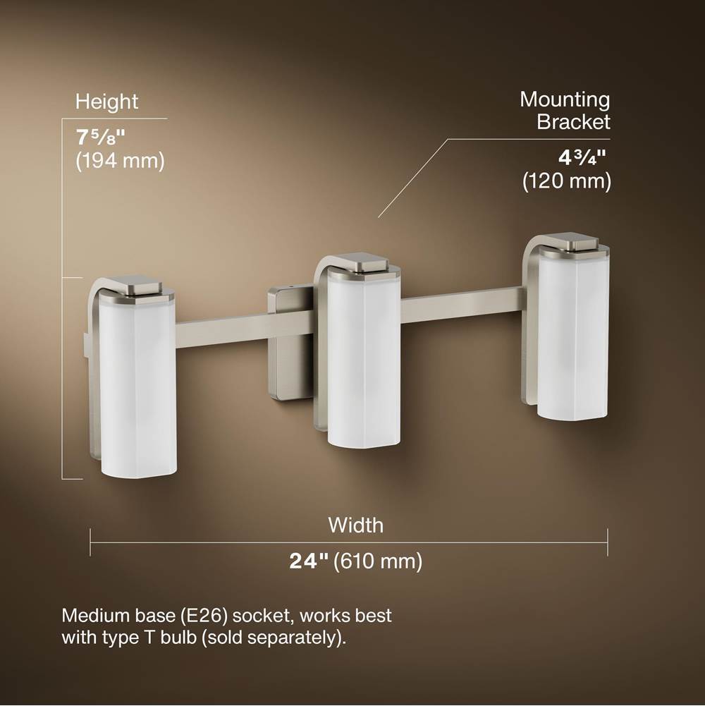 Kohler K-35115-SC03-BNL Brushed Nickel Parallel Three-light Sconce Image 6
