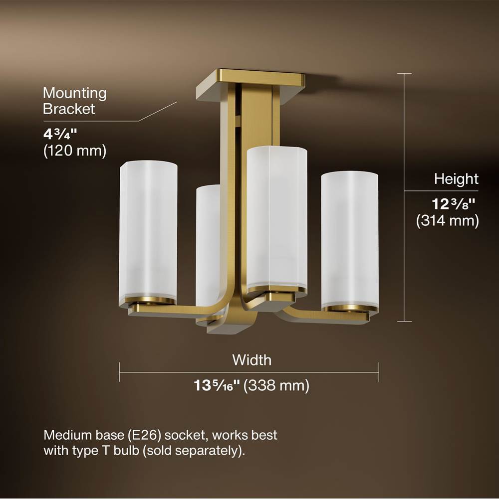 Kohler K-35116-FM04-2GL Brushed Moderne Brass Parallel 13-5/16'' Flush-mount Image 5