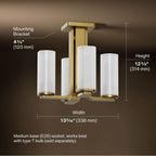 Kohler K-35116-FM04-2GL Brushed Moderne Brass Parallel 13-5/16'' Flush-mount Image 5