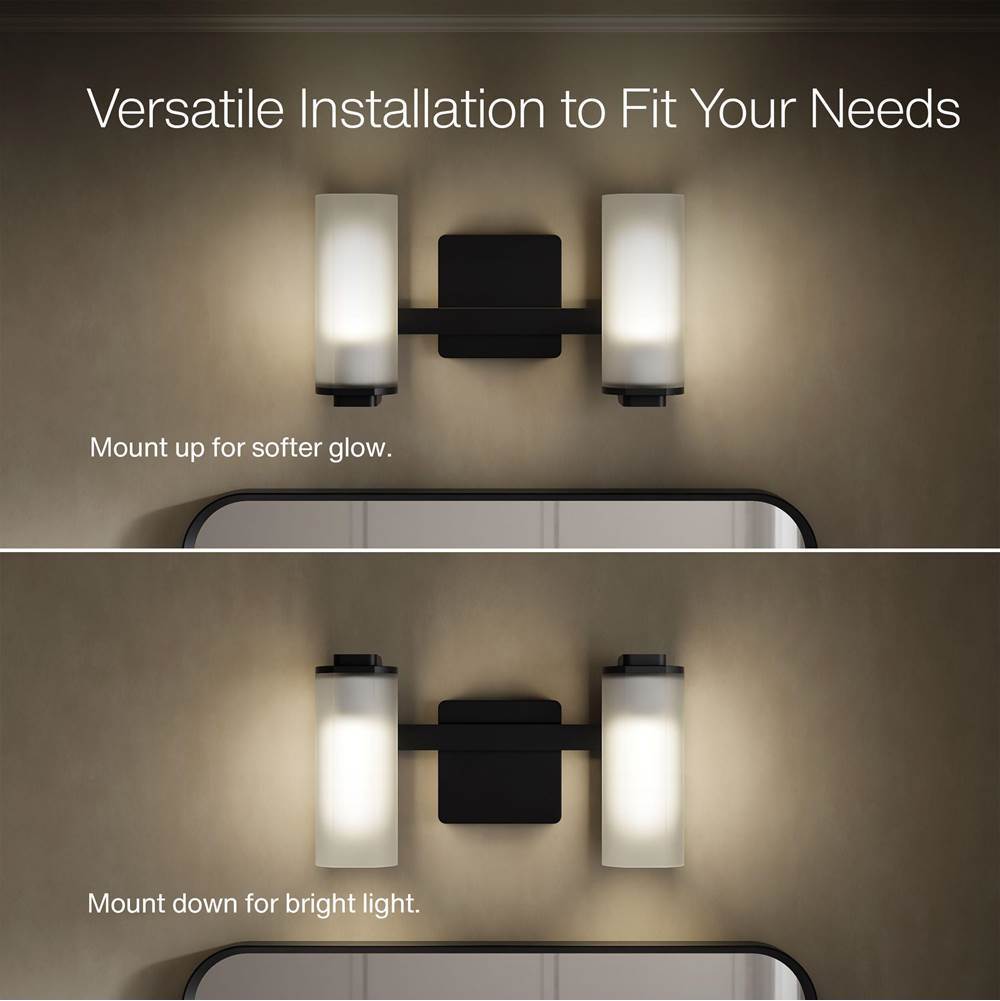 Kohler K-35114-SC02-BLL Matte Black Parallel Two-light Sconce Image 3