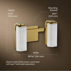 Kohler K-35114-SC02-2GL Brushed Moderne Brass Parallel Two-light Sconce Image 6
