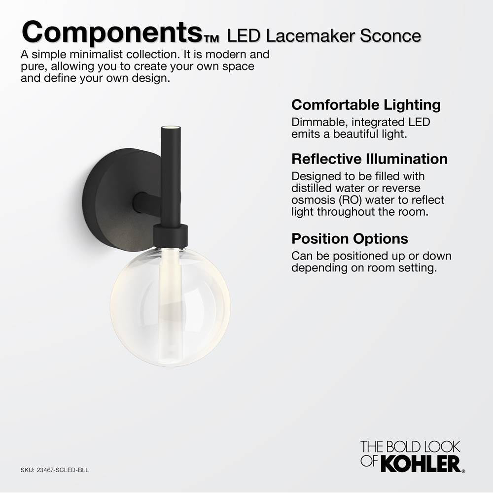 Kohler K-23467-SCLED-BNL Brushed Nickel Components One-light Led Lacemaker Sconce Image 3