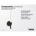 Kohler K-23463-SCLED-2GL Brushed Moderne Brass Components One-light Led Sconce Image 3